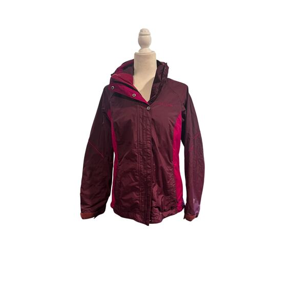 Columbia Omni-Tech Interchange Waterproof Jacket M Burgundy Pink Shell Only - Picture 1 of 8